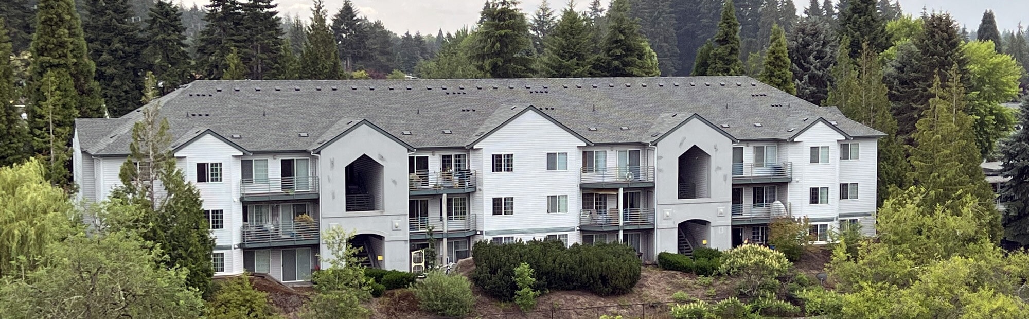 Red asphalt shingles on residential home
