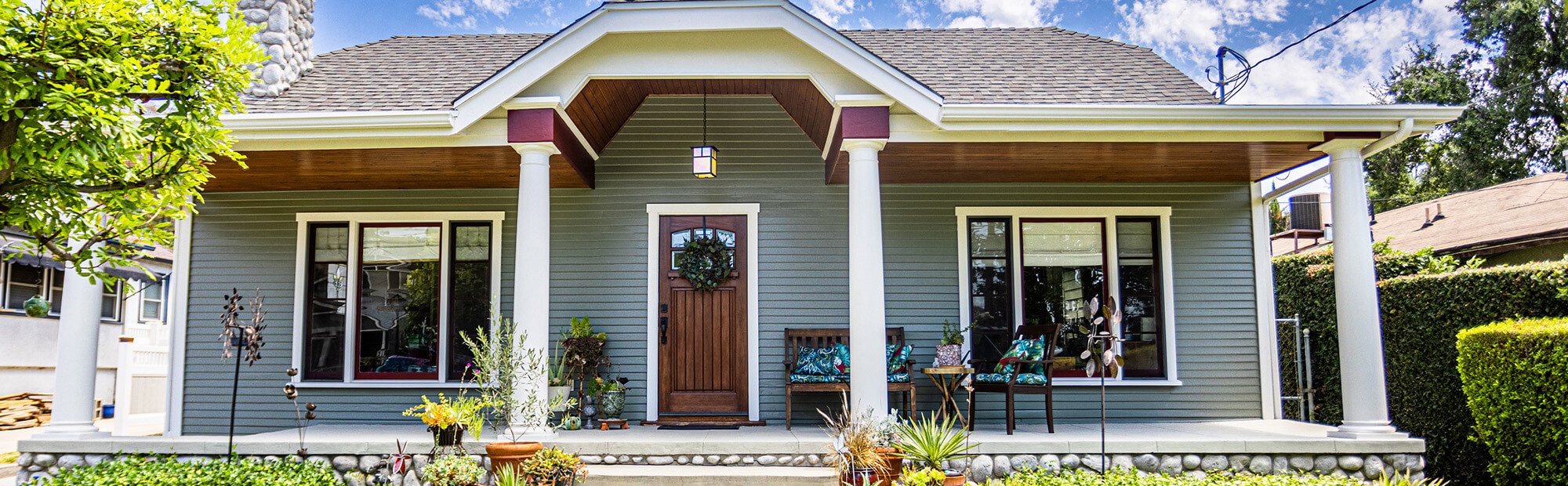 Red, white, and blue home remodel in Oak Grove