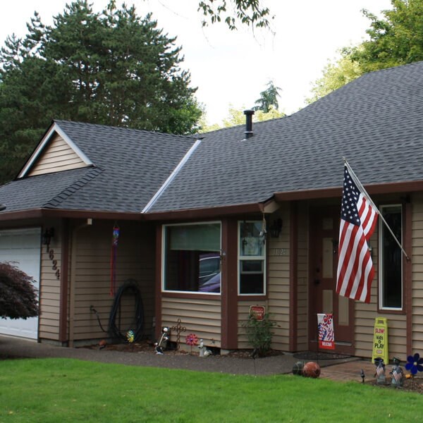 composition roofing installed on a home in newberg