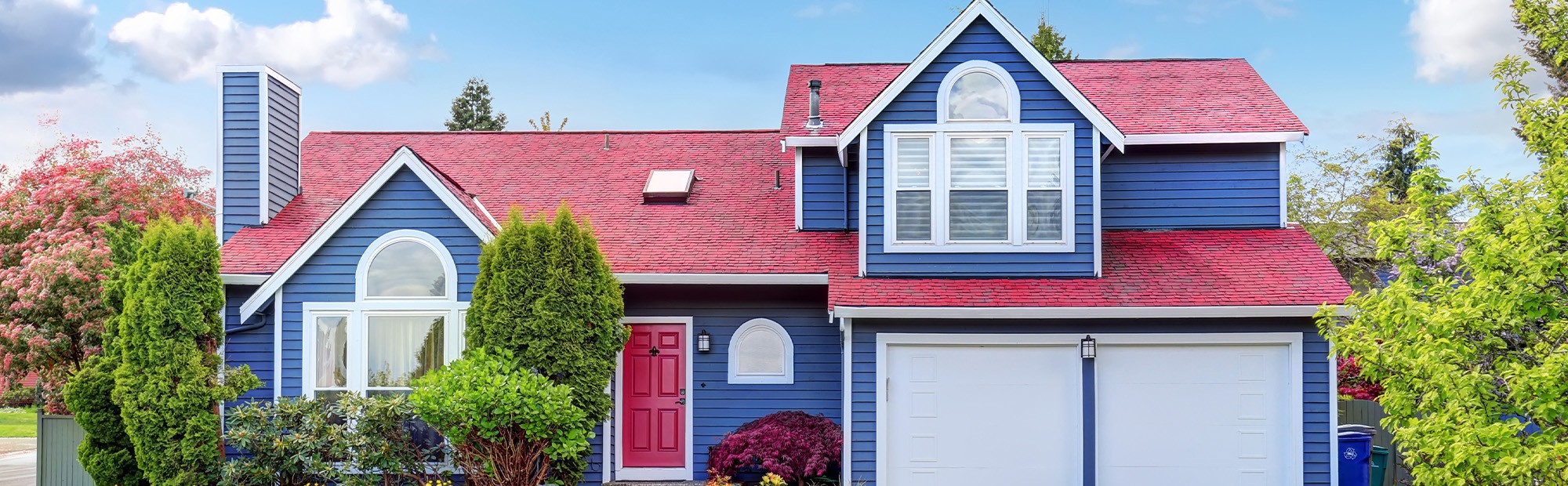 Red, white, and blue home remodel in Oak Grove
